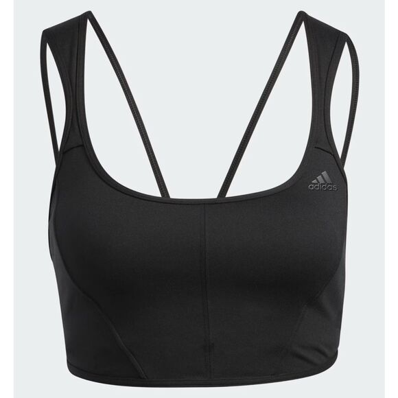 adidas Womens Corset CoreFlow Medium Support Long Line Bra 'Black' Size XS - Picture 1 of 6